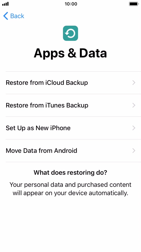 Press Set Up as New iPhone and follow the instructions on the screen to finish the activation.