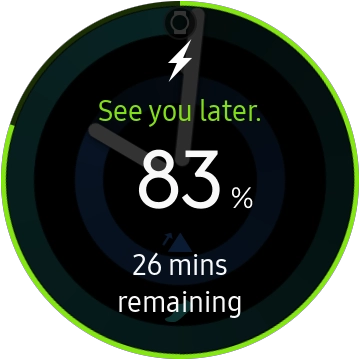 When the battery charging icon is displayed, the battery is charging.