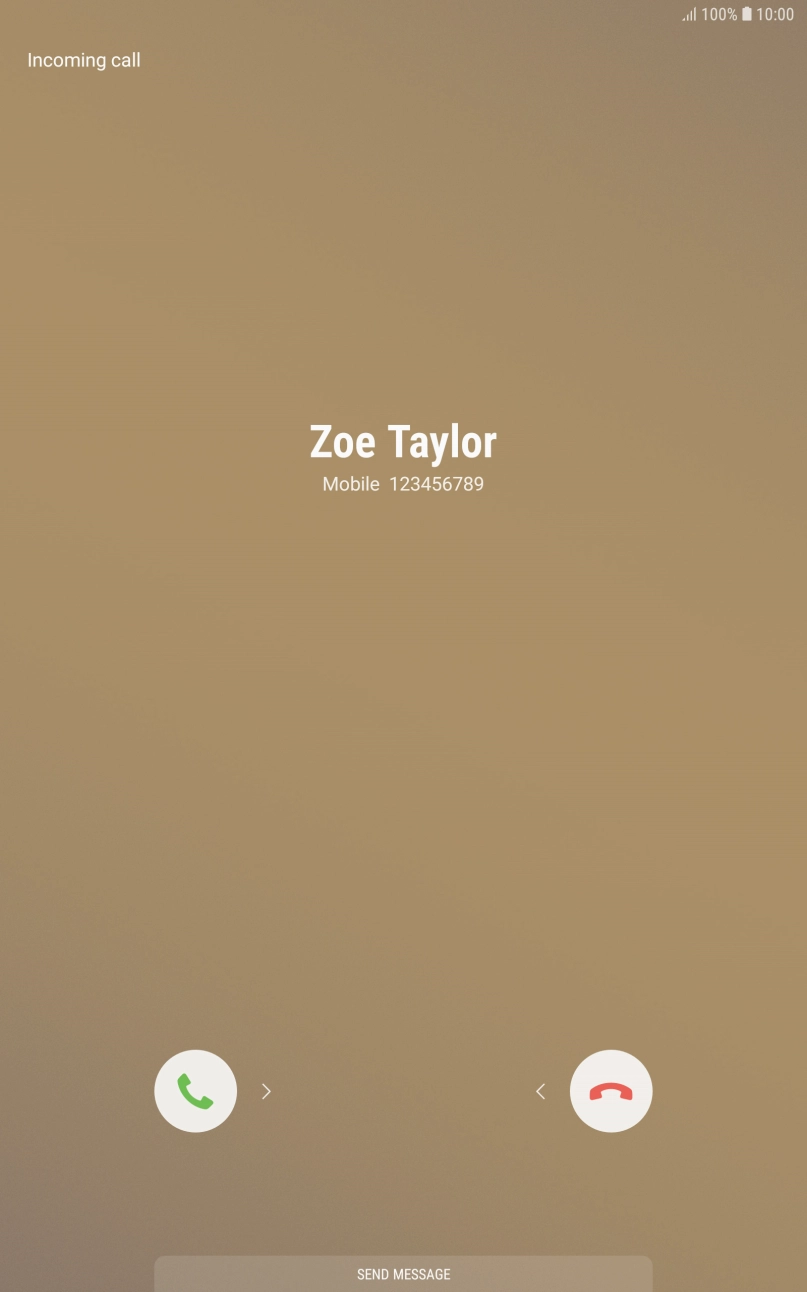 Press and drag the accept call icon right.