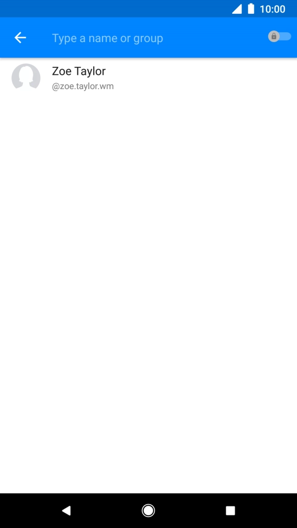 Press the search field and key in the first letters of the recipient's name.