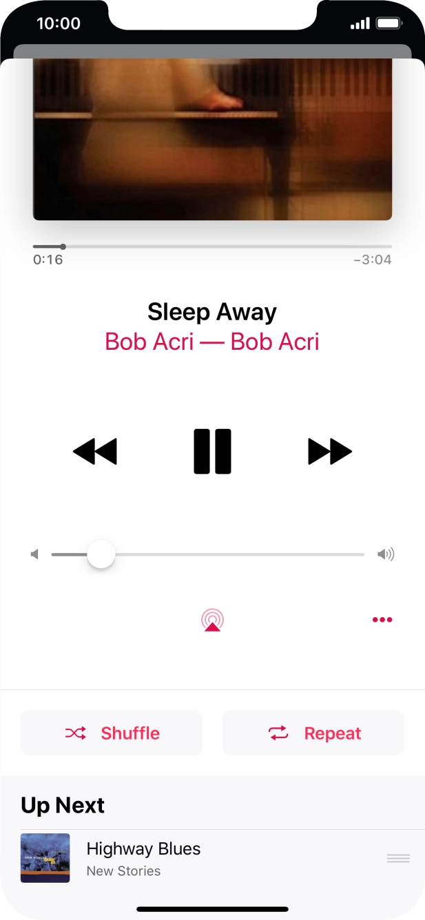 Press Shuffle to turn the function on or off.