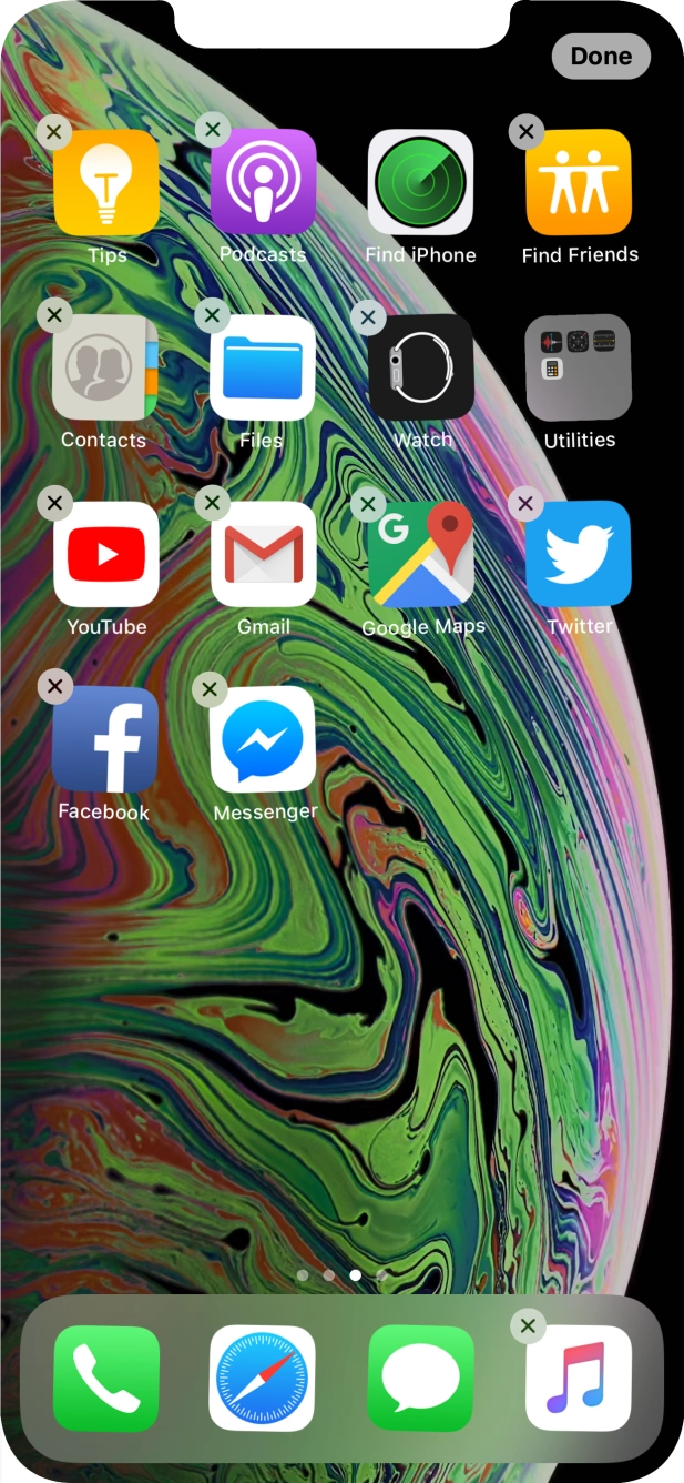 Press the delete icon.