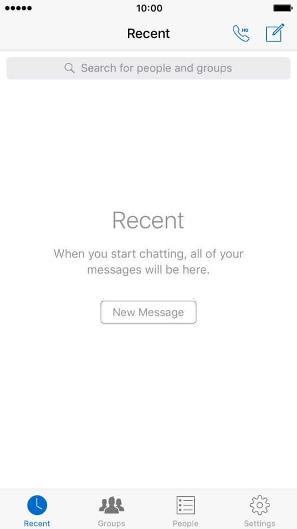 Press the new message icon. Press the new message icon.