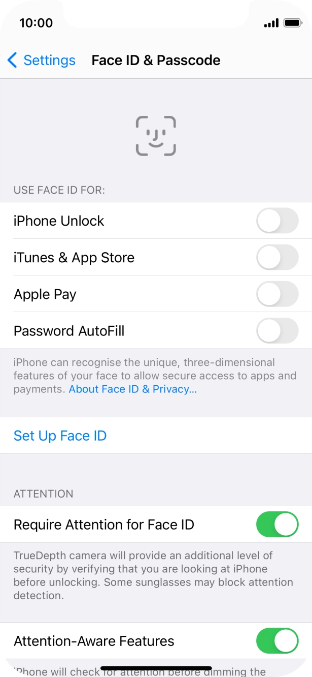 Press Set Up Face ID.