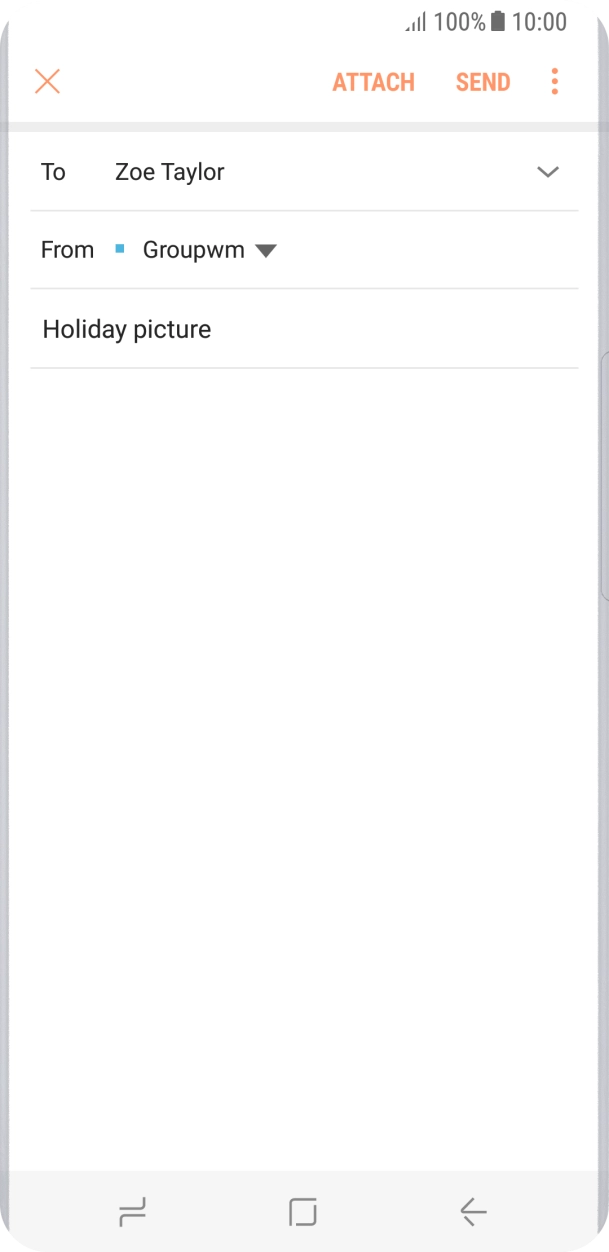 Press the text input field and write the text for your email.