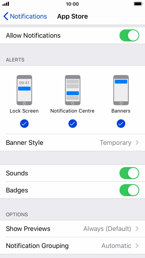 Press the indicator next to 