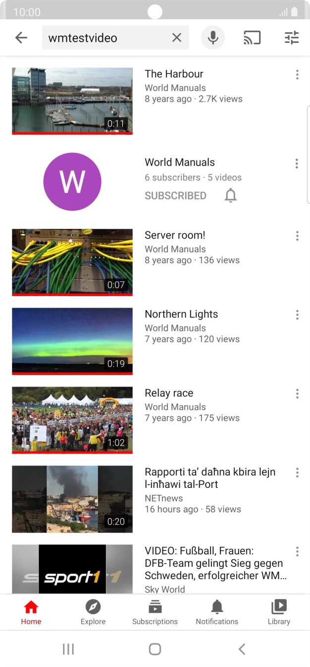 Press the required video clip.