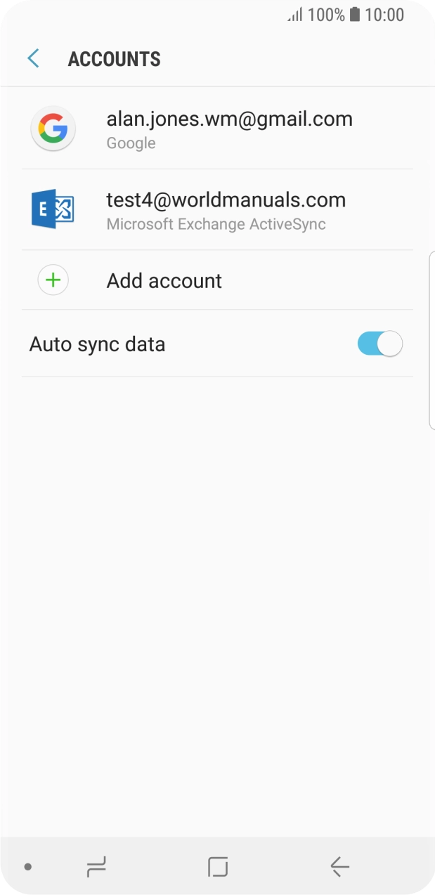 Press the required email account.