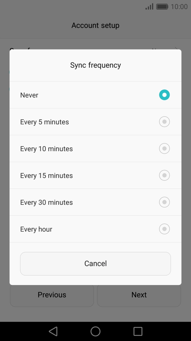 Press the required setting. Press the required setting.