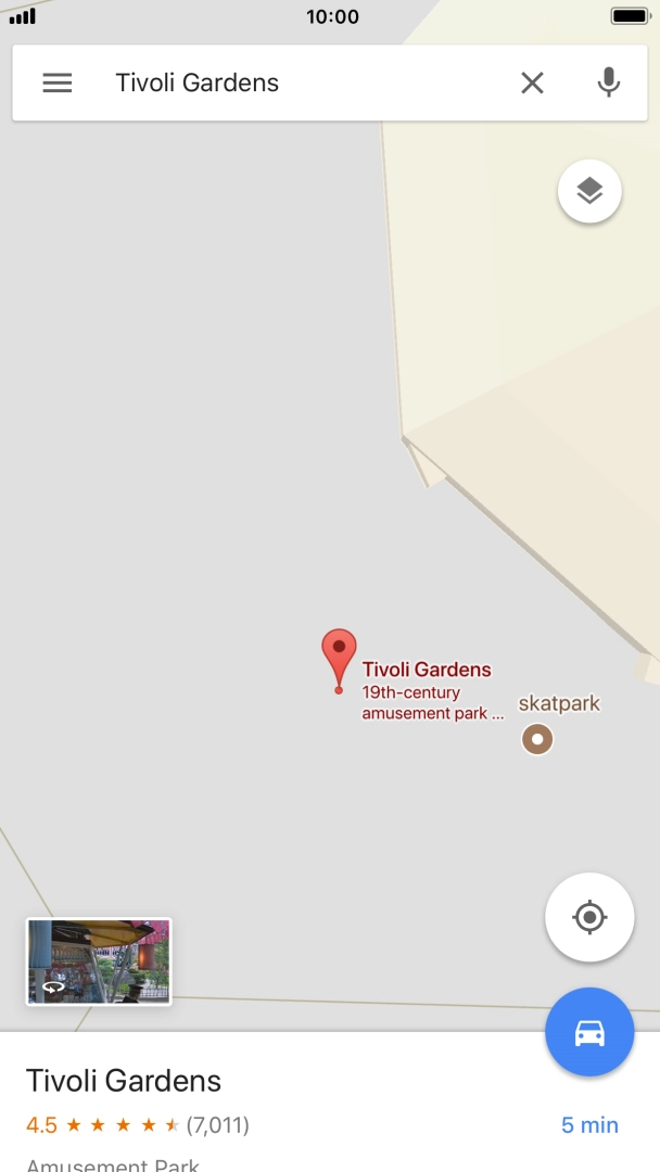 Press the destination at the bottom of the screen.