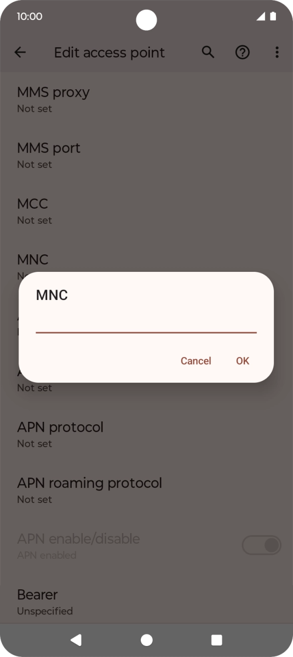 Key in 01 and press OK.