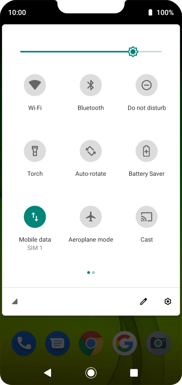 Press the settings icon.