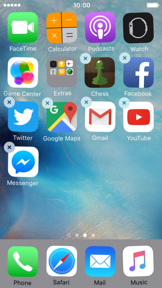 Press the delete icon.