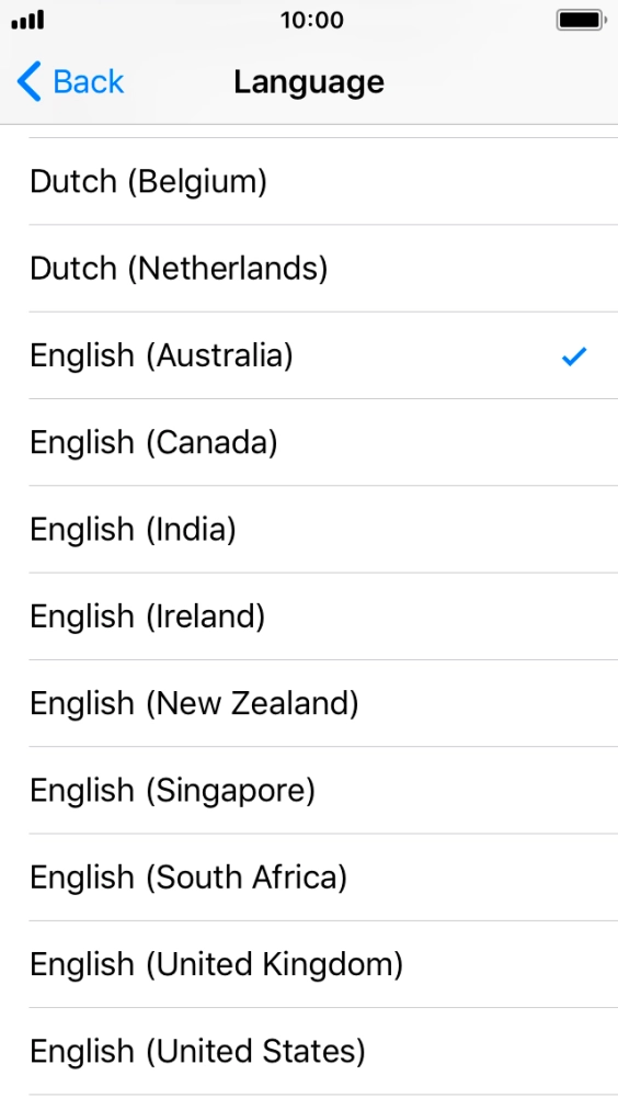 Press the required language. Press the required language.