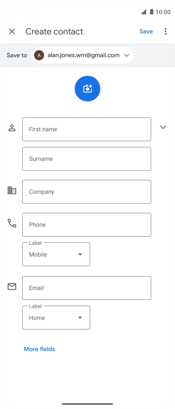 Press First name and key in the first name.