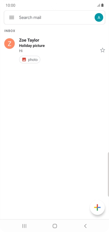 Press the email account icon. Press the email account icon.
