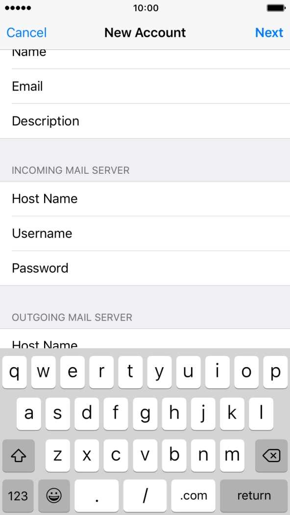 Press Username and key in the username for your Telstra email account. Press Username and key in the username for your Telstra email account.