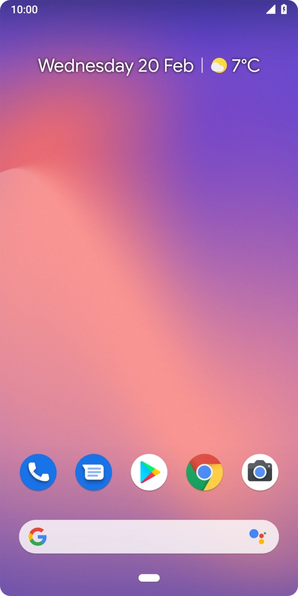 When the battery charging icon is displayed, the battery is charging.