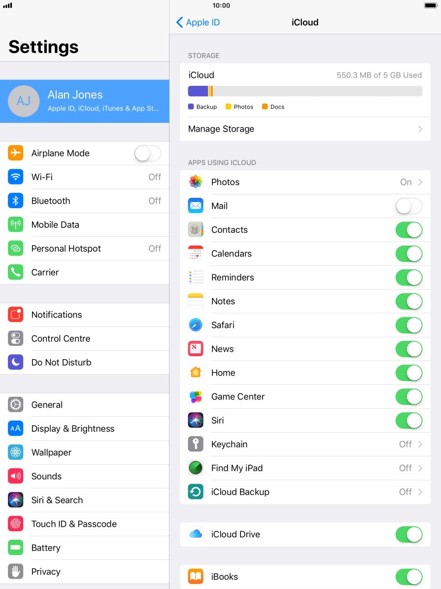 Press iCloud Backup. Press iCloud Backup.