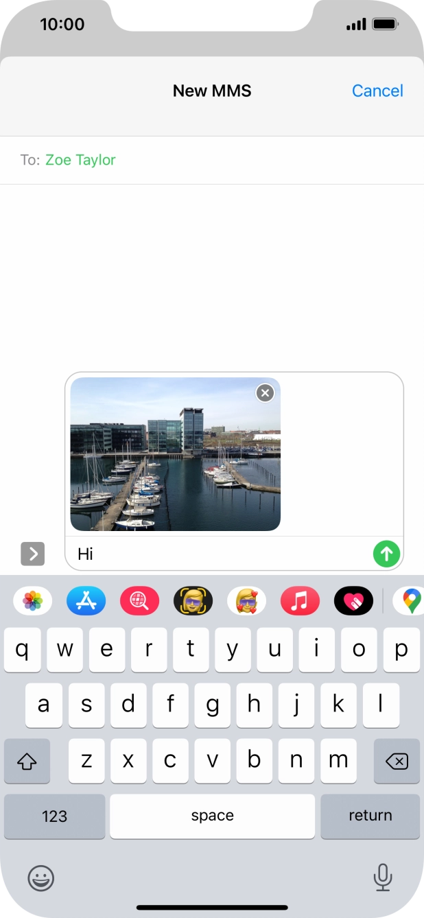 Press the send icon.