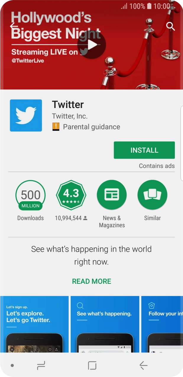 Press INSTALL and follow the instructions on the screen to install the app. Press INSTALL and follow the instructions on the screen to install the app.