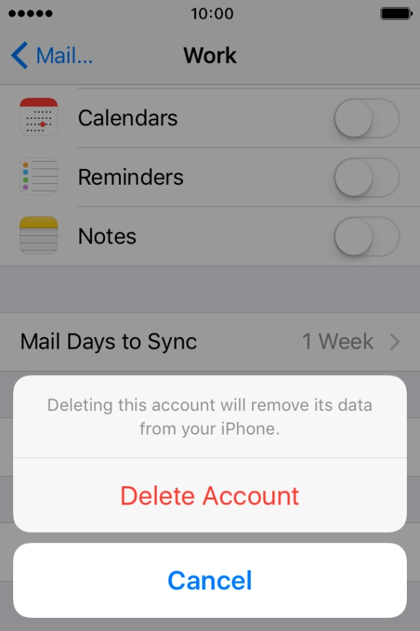 Press Delete Account.