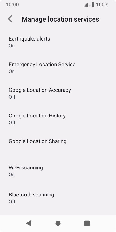 Press Google Location Accuracy.