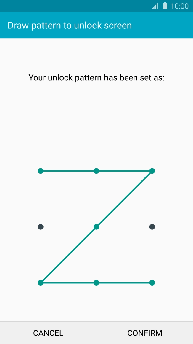Repeat the selected phone lock code and press CONFIRM.