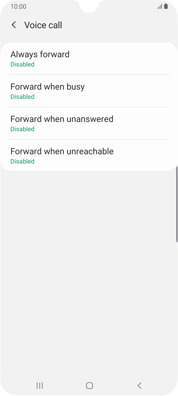 Press the required divert type.