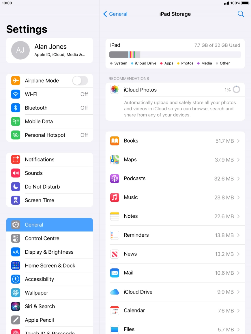 Press the required app.