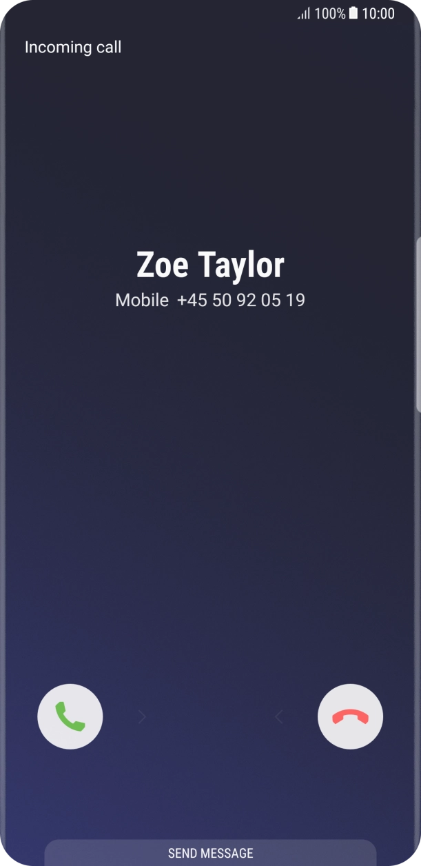 Press and drag the accept call icon right.