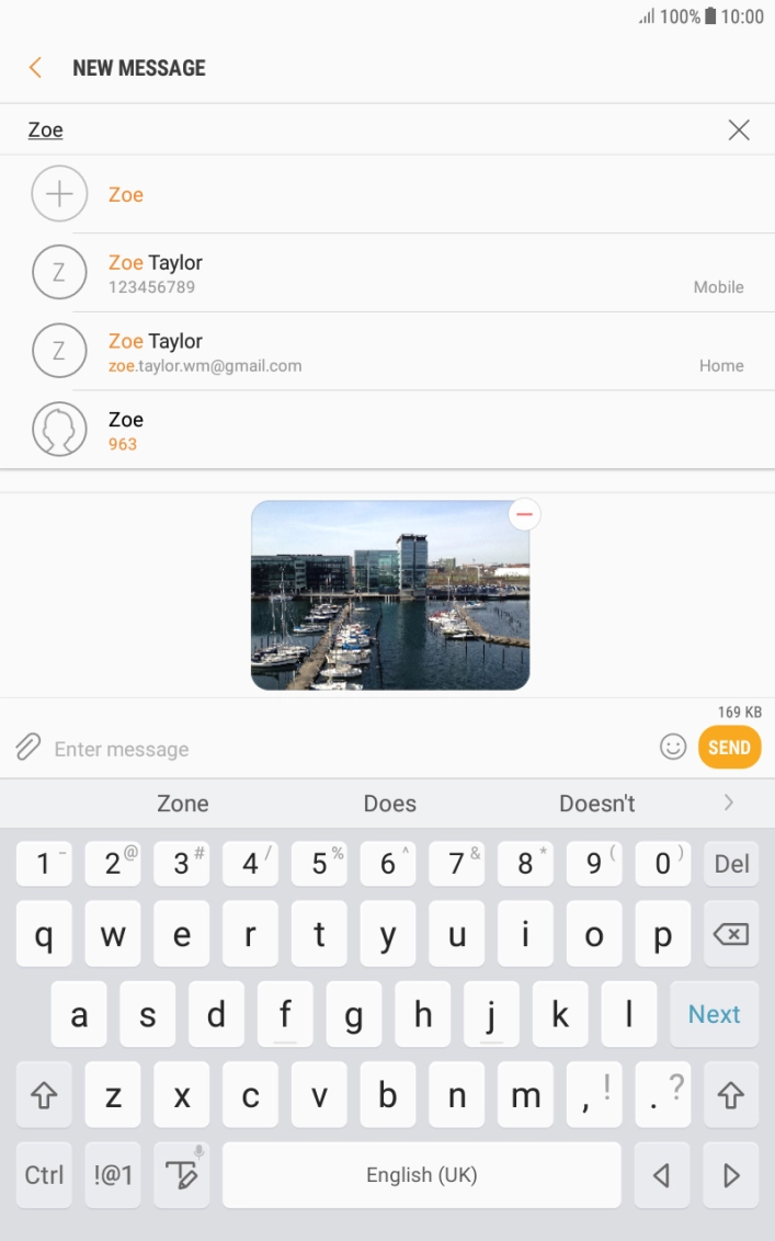 Press the required contact.