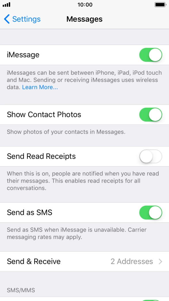 Press the indicator next to 