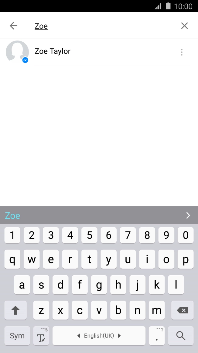 Press the required contact.