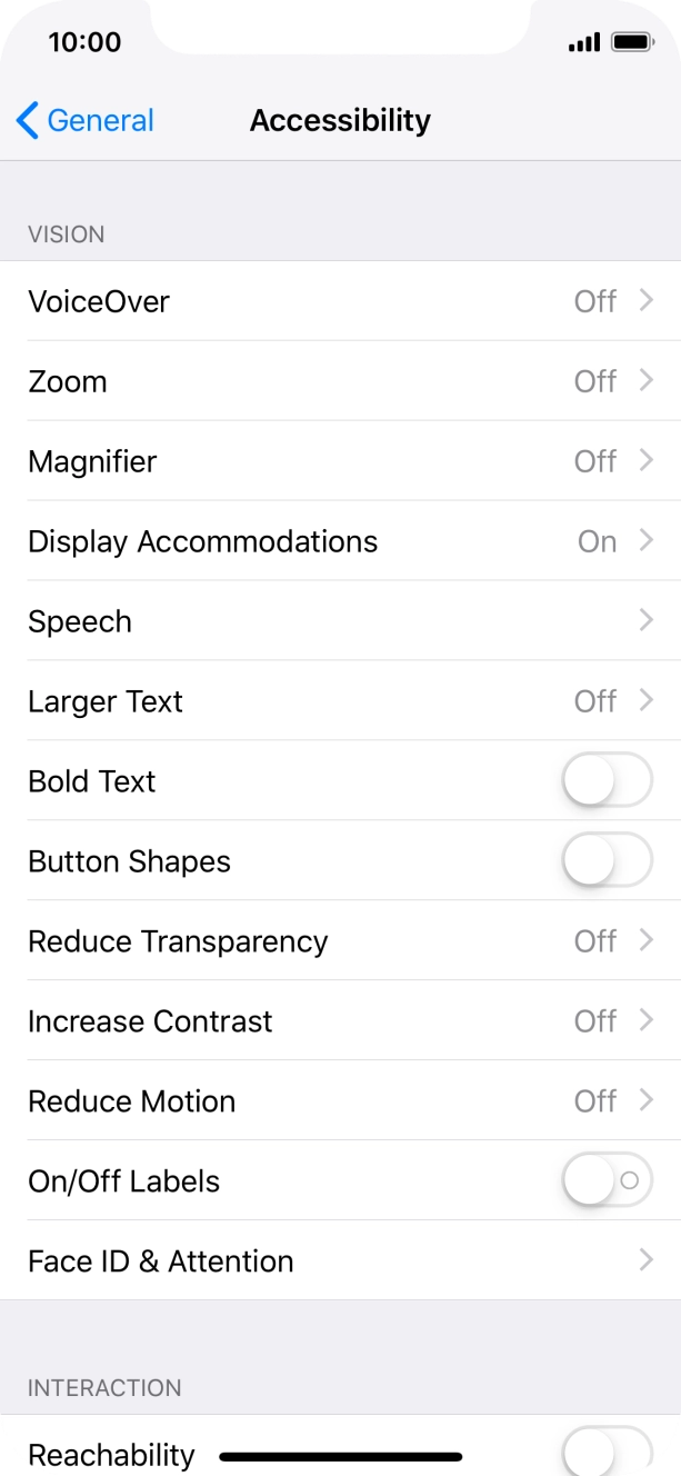 Press Display Accommodations.
