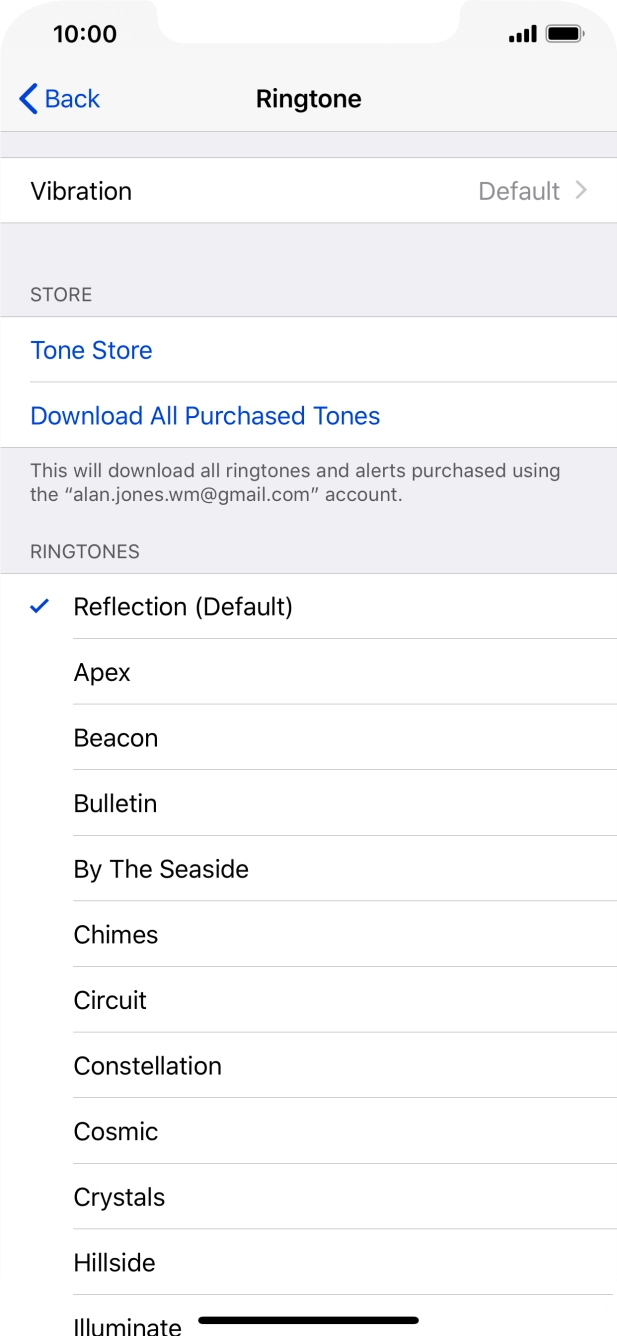 Press the different ring tones to hear them.