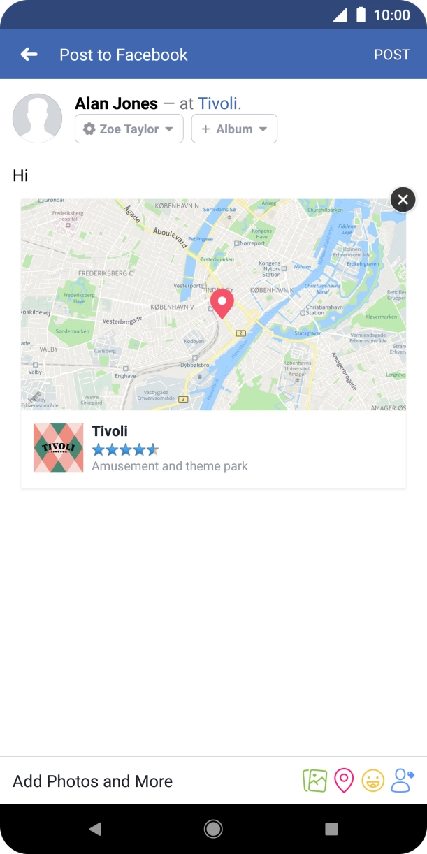 Write the required text and press POST.