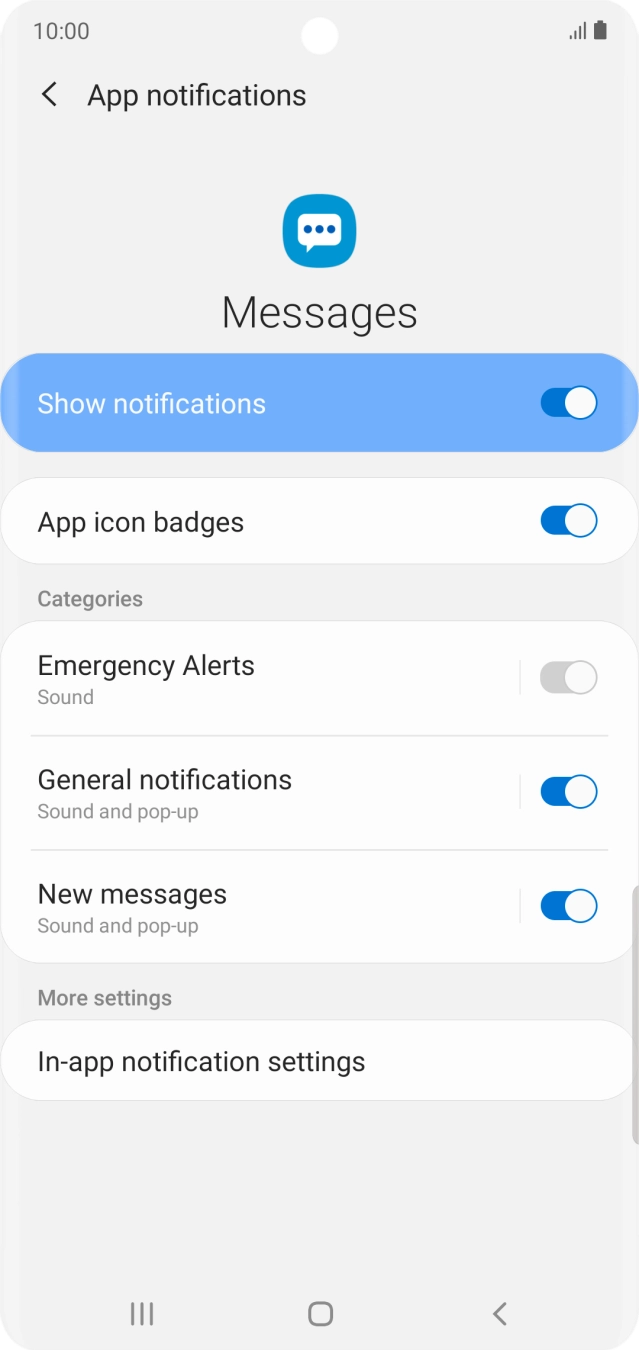 Press the indicator next to 