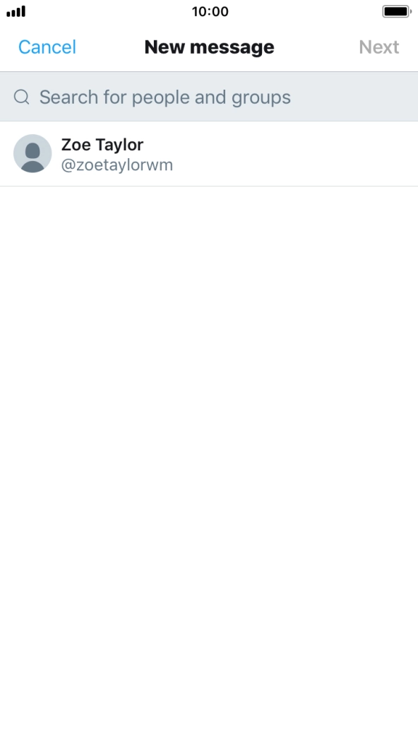 Press the search field and key in the first letters of the recipient's name.