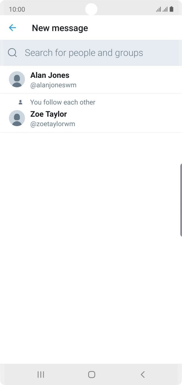 Press the search field.