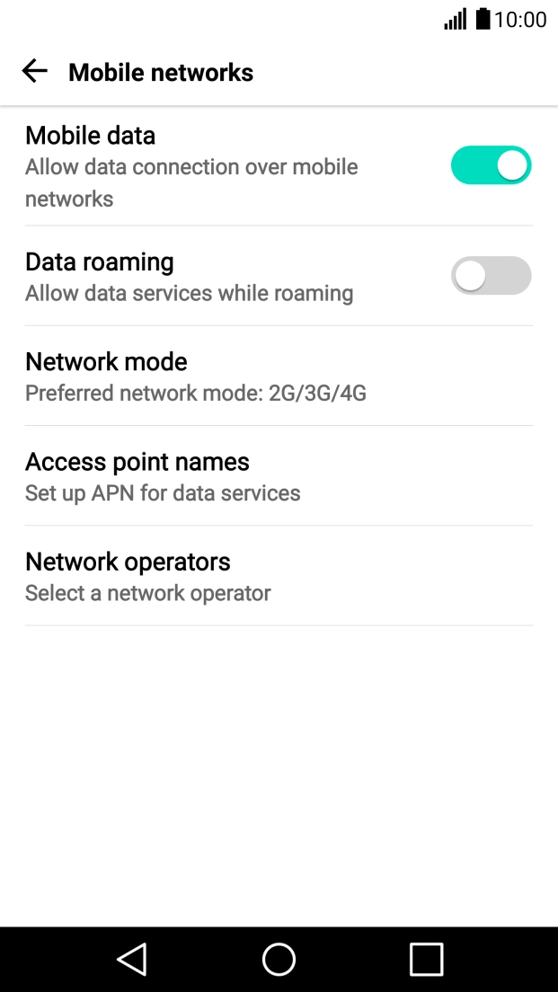 Press Access point names. Press Access point names.