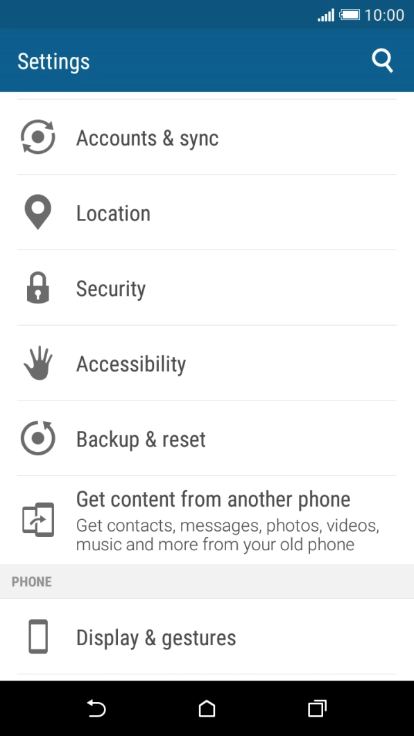 Press Backup & reset.