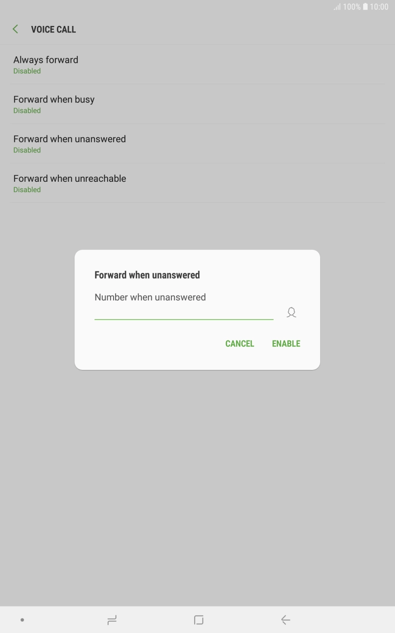 Key in +61101 and press ENABLE.