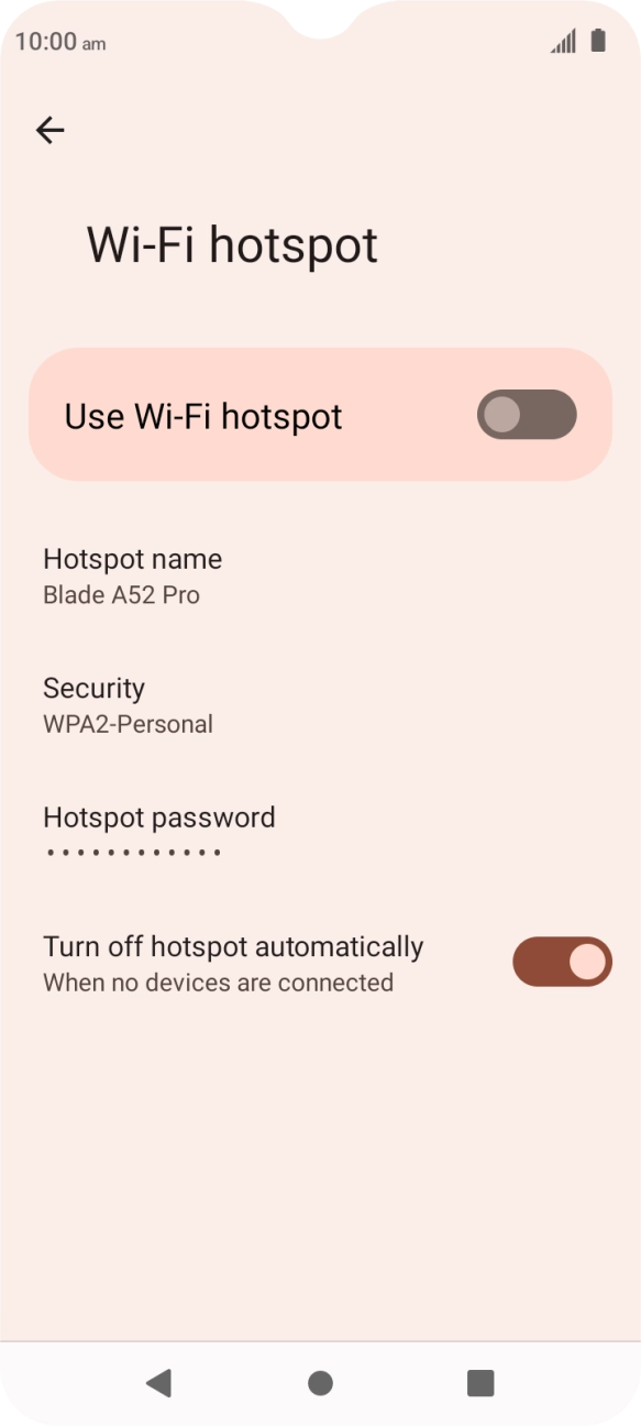 Press Hotspot name and key in the required name for the Wi-Fi hotspot.