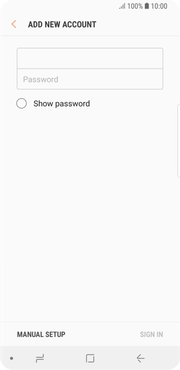 Press Password and key in the password for your email account. Press Password and key in the password for your email account.