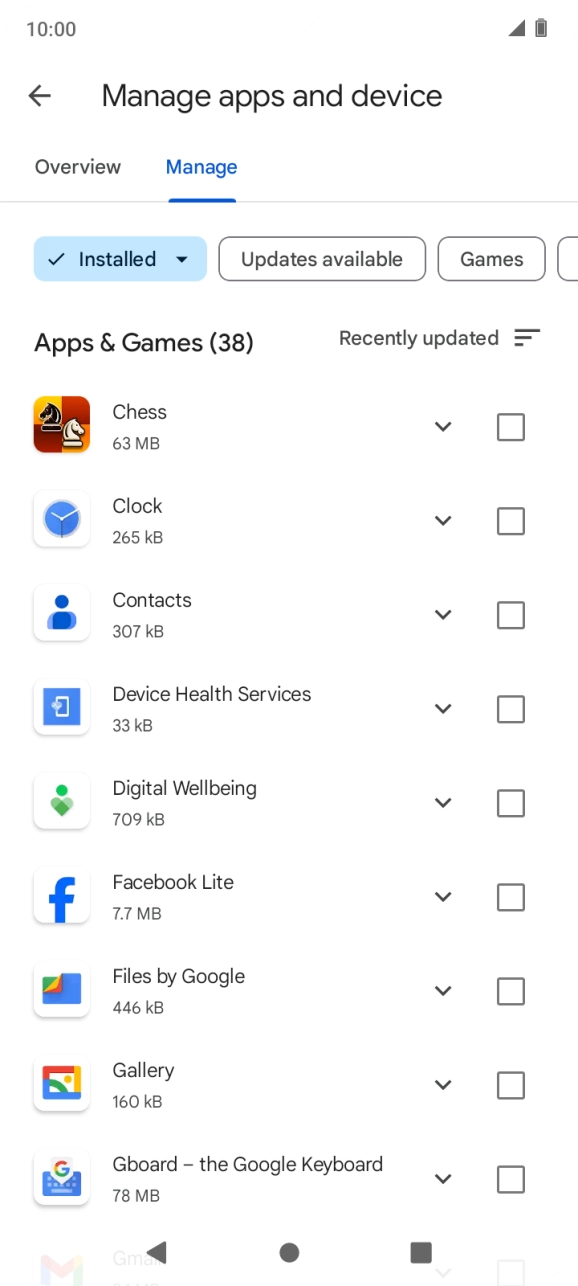 Press the required app.