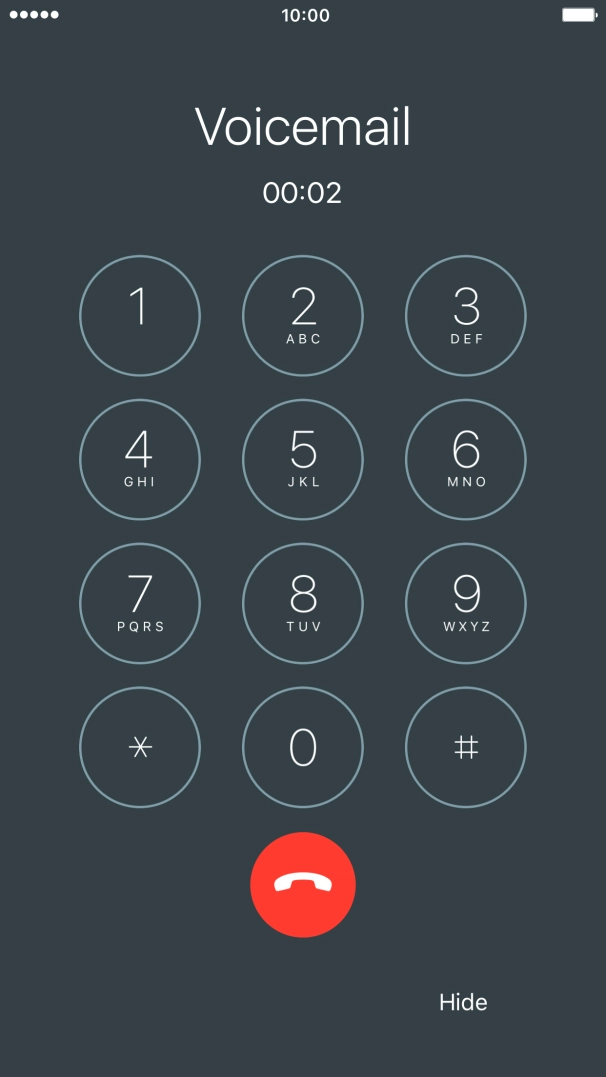 Press the end call icon to end the call.