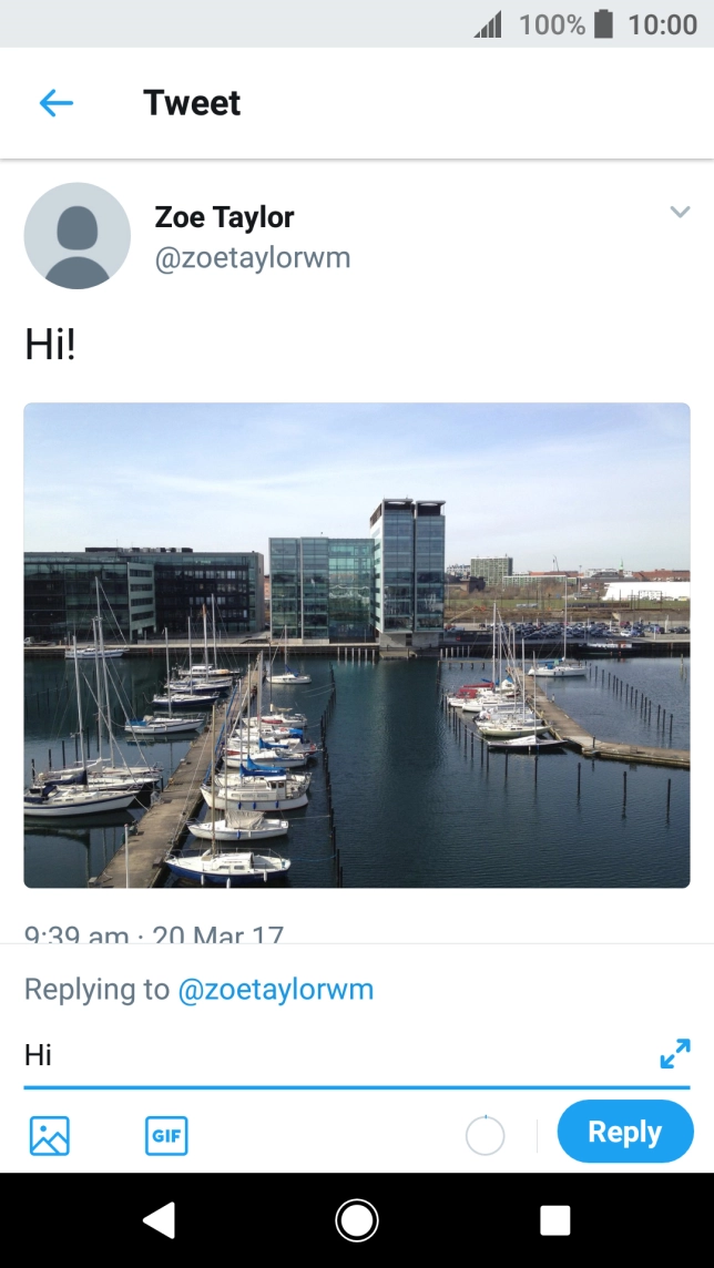 Write the required reply and press Reply.