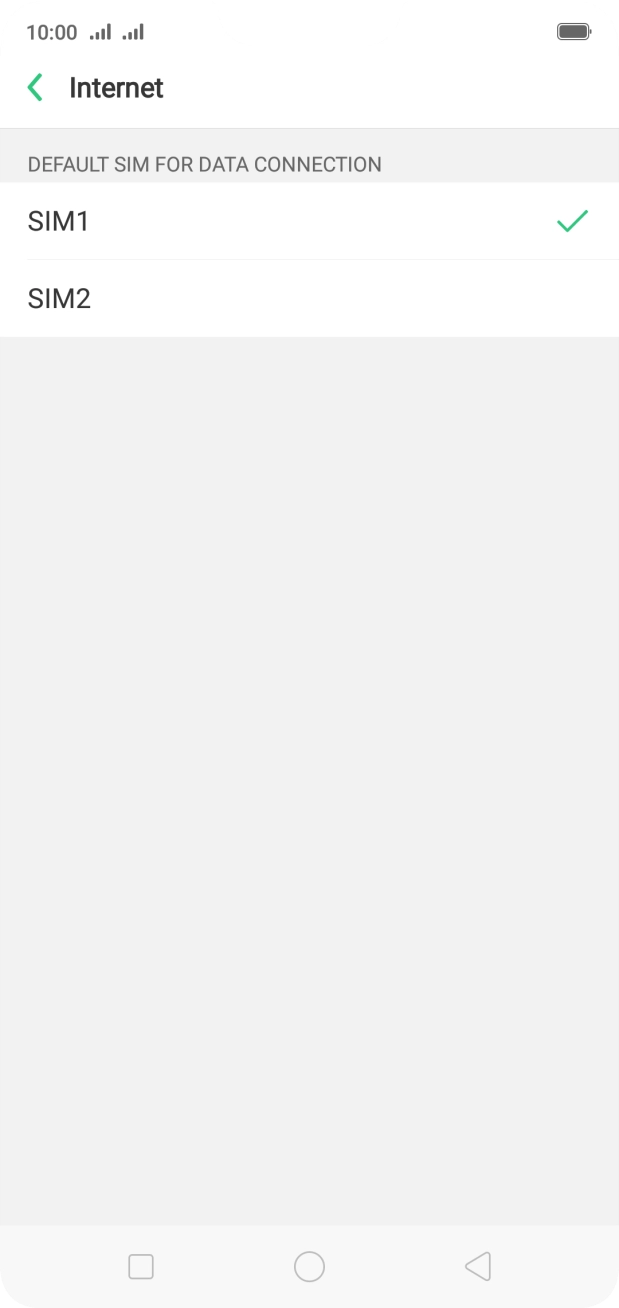 Press the required SIM.