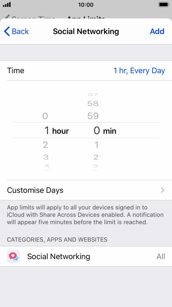 Press Customise Days.